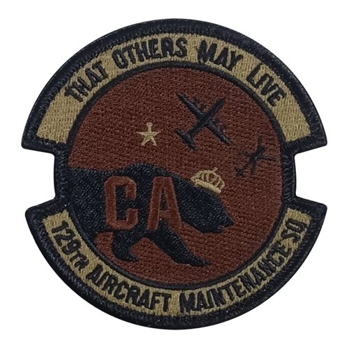 129 AMXS ANG California Air National Guard U.S. Air Force Custom Patches