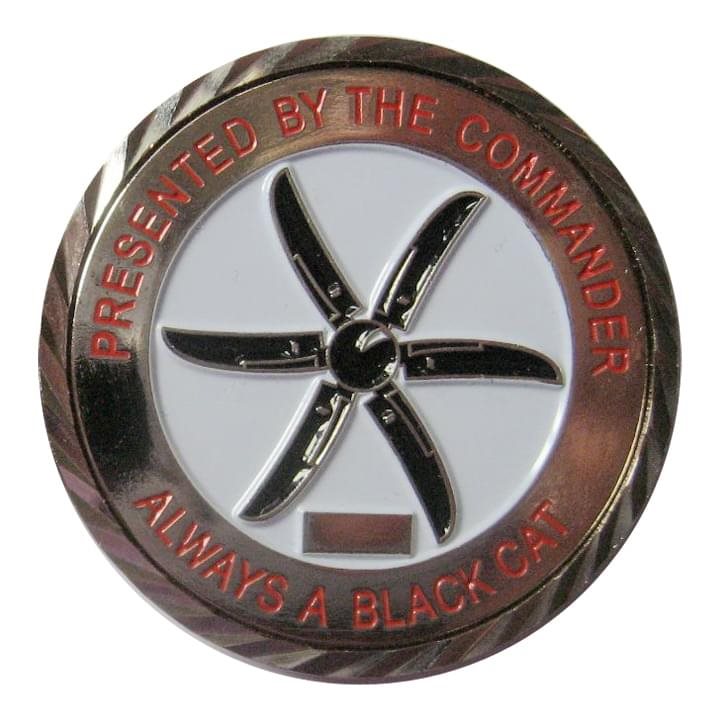 41 AS Black Cats Challenge Coin Back Sample