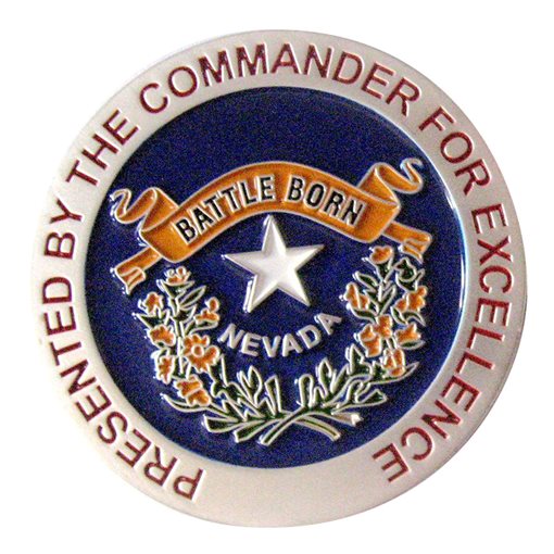 Battle Born Nevada Satin Silver Plated Challenge Coin