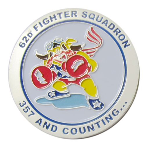 62 FS Satin Silver Plated Challenge Coin front