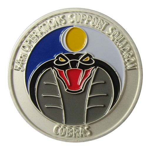 54 OSS Cobra Satin Silver Plated Challenge Coin Front