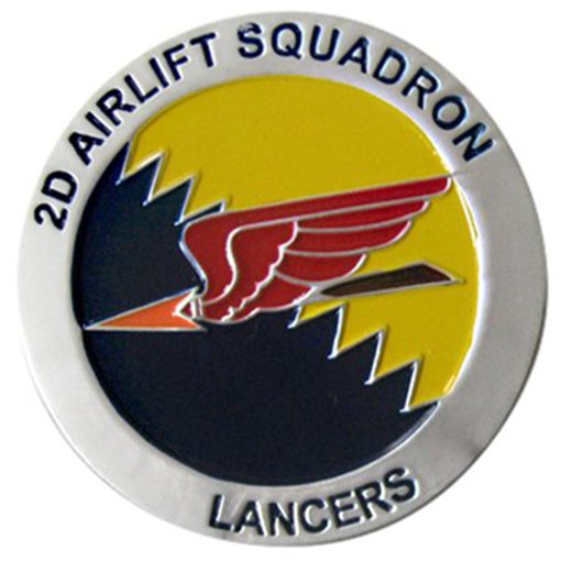 2 AS Lancers Satin Silver Plated Challenge Coin