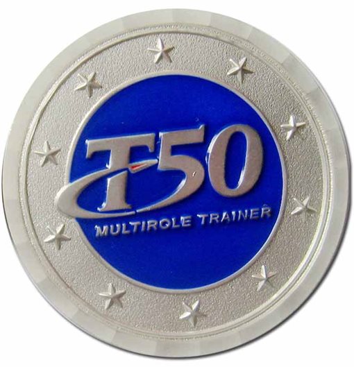 T50 Multirole Trainer Satin Silver Plated Challenge Coin