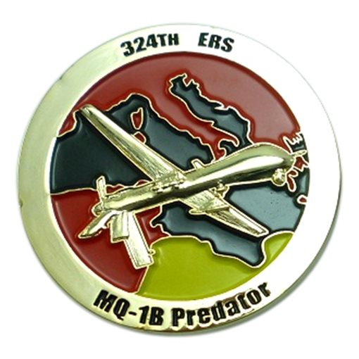 324 ERS International Shiny Gold Plated Challenge Coin