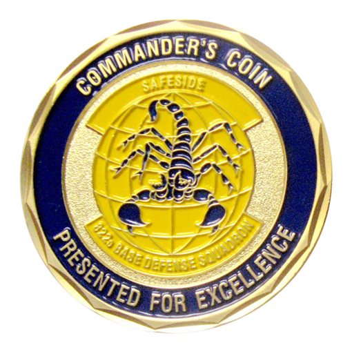 822 BDS Commander Shiny Gold Plated Challenge Coin