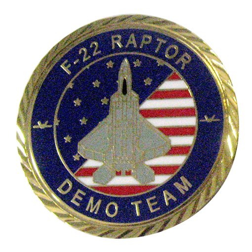 F-22 Raptor Demo Team Shiny Gold Plated Challenge Coin