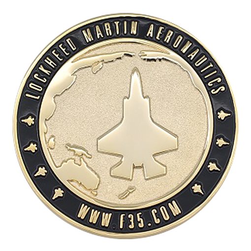 Lockheed Martin Aeronautics Shiny Gold Plated Challenge Coin