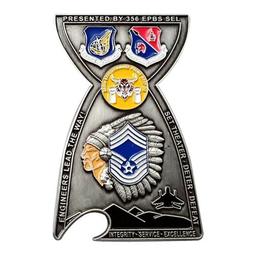 356 EPBS Latte Stone Command Chief Bottle Opener Challenge Coin - View 2