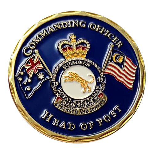 19 SQN RAAF Commanding Officer Gold Challenge Coin - View 2