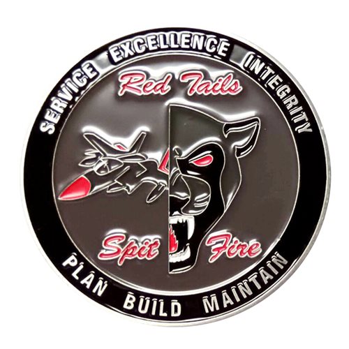 332 ECES Spit Fire Commander Challenge Coin - View 2