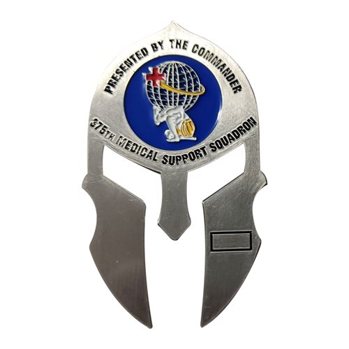 375 MDSS Spartan Helmet Commander 3 inch Challenge Coin