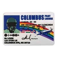 Columbus AFB SUPT Class 25-03 Pilot License PVC Patch