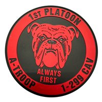 A Troop 1-299 CAV 1 PLT Red Dawgs PVC Patch